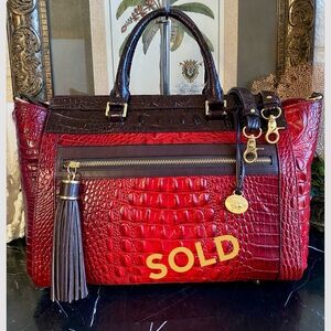 🚫SOLD🚫♥️ RARE! NEW GORGEOUS BRAHMIN RUBY TRI TEXTURE ANNA SATCHEL